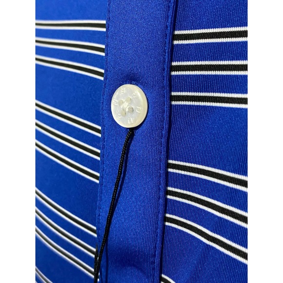 NEW - FOOTJOY Mens Golf Polo Shirt Trio Stripe Blue white Large - Picture 10 of 10